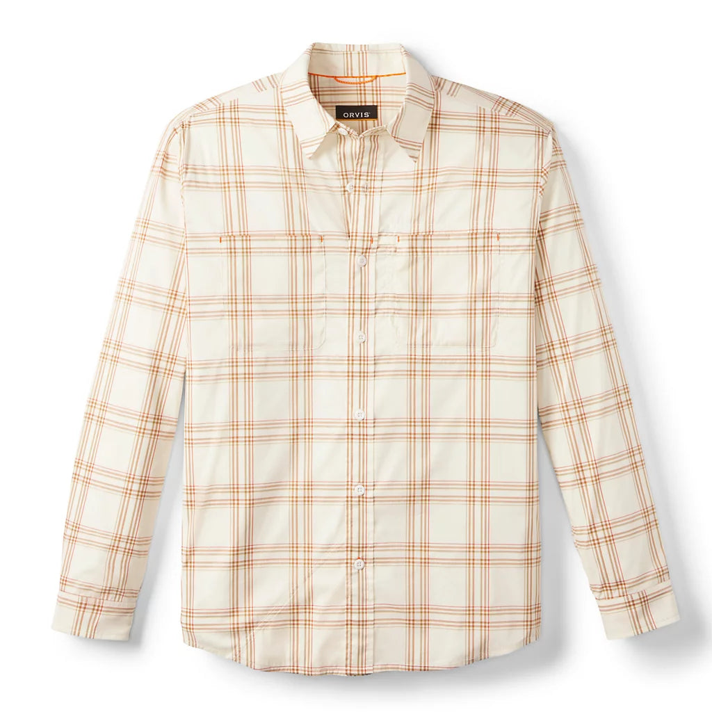 River Guide Long Sleeve Shirt- Snow Multi/Red Setter
